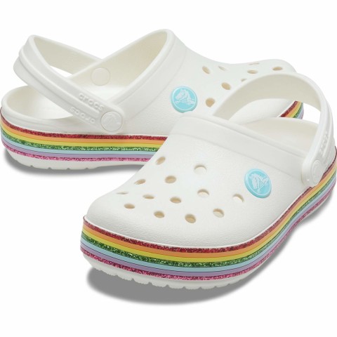 Crocs Crocband Rainbow Glitter Clg K White Gr&ouml;&szlig;e EU 24-25 Normal