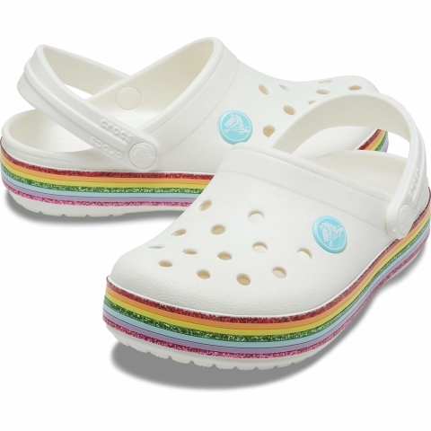 Crocs Crocband Rainbow Glitter Clg K White Gr&ouml;&szlig;e EU 29-30 Normal