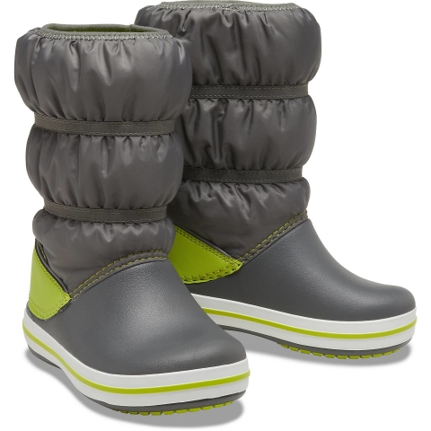 Crocs Crocband Winter Boot K Slate Grey/Lime Punch Gr&ouml;&szlig;e EU 28-29 Normal