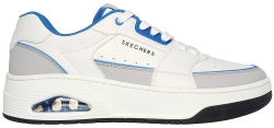 Skechers Uno Court Low-Post White And Grey Leather / Blue
