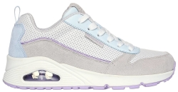 Skechers Uno Two Much Fun Gray Suede/ White & Blue