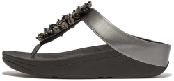 FitFlop Fino Toe Post Pewter Black