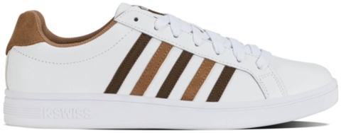 K-Swiss Court Tiebreak White/Toasted Coconut/Chocolate Brown