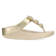 FitFlop Fino Beadie-Button Metallic Toe-Post Platino