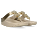 FitFlop Fino Beadie-Button Metallic Toe-Post Platino