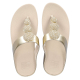 FitFlop Fino Beadie-Button Metallic Toe-Post Platino