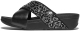 FitFlop Lulu Crystal-Mix  Metallic Cross Slides All Black
