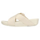 FitFlop Lulu Resin-Buckle Leather Cross Slides Paris Beige