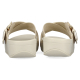FitFlop Lulu Resin-Buckle Leather Cross Slides Paris Beige