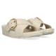 FitFlop Lulu Resin-Buckle Leather Cross Slides Paris Beige