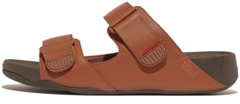 FitFlop Gogh Moc Slide In Leather Dark Tan