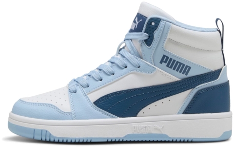 Puma Rebound V6 Mid Jr White-Dark Indigo-Haute Tropic