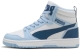 Puma Rebound V6 Mid Jr White-Dark Indigo-Haute Tropic